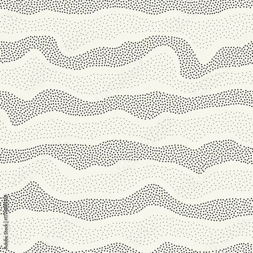 Vector seamless pattern with a modern texture and repeating abstract background featuring wavy graphic stripes. Can be used as a swatch in Illustrator.