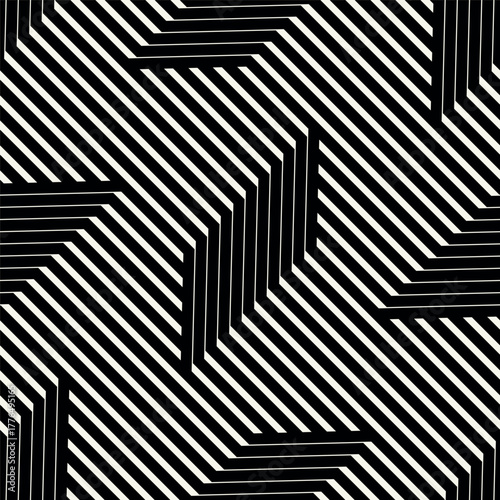 Vector seamless pattern. Modern stylish texture. Repeating geometric tiles with weaved bold zigzag. Bold monochrome zig zag. Trendy graphic design. Can be used as swatch.