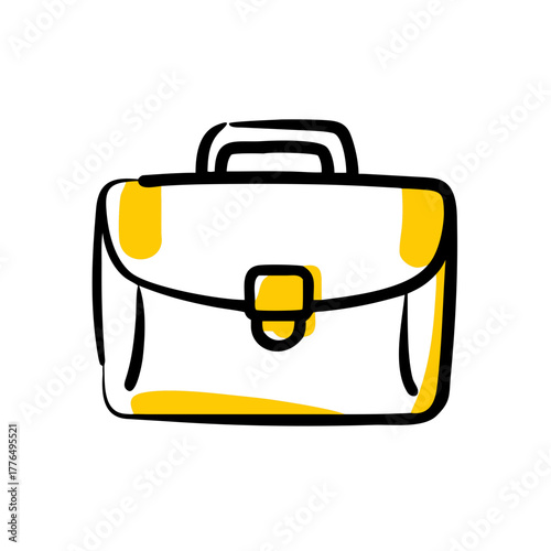 Sleek business briefcase icon for finance, career, and professional success, a bold, modern symbol of ambition and corporate achievement, originally from a vector