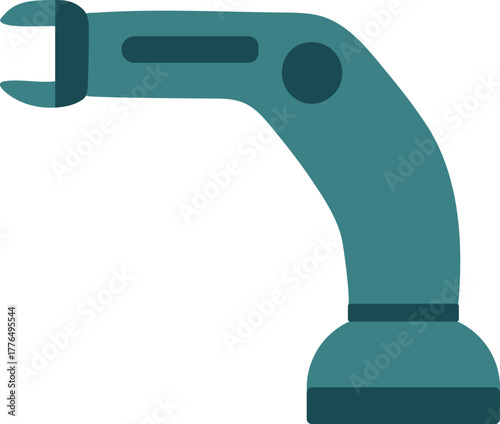 Close up robotic arm end effector side view