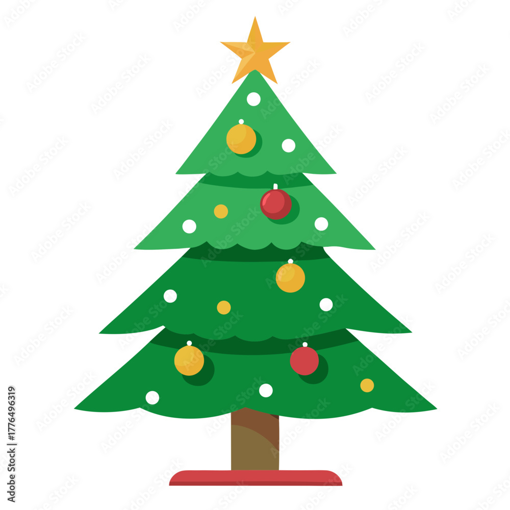 Fototapeta premium christmas tree isolated on white background