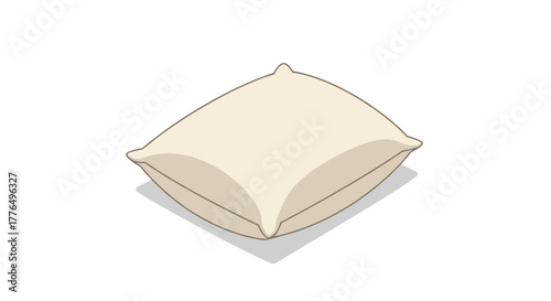 Simple beige cushion icon in minimalist style for home decor designs