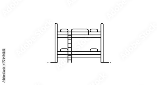 Simple linear bunk bed design with minimalist aesthetic for modern interiors