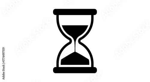 Minimalist hourglass icon for time management and productivity concepts