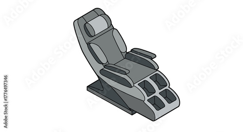 Modern isometric massage chair design with relaxation features