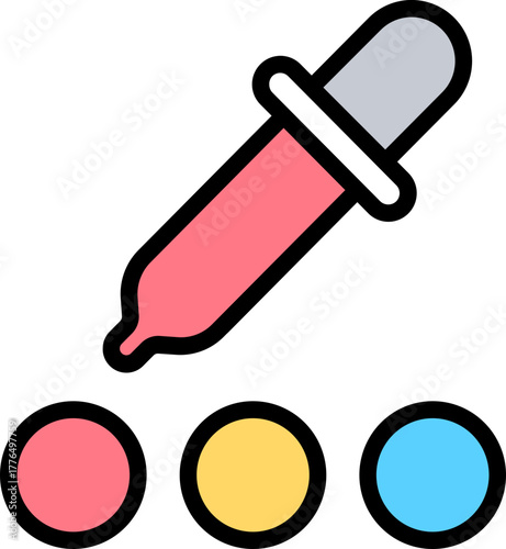 Color Picker Icon Vector Stock Illustration