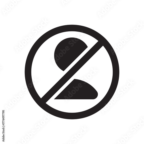 Solid Forbidden Restricted User Profile No Access Icon