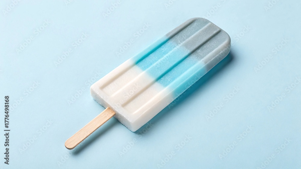 Naklejka premium Blue and White Ombre Popsicle in Minimal Pastel Style V4