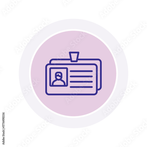 Id Card color circle icon , vector, pixel perfect, illustrator file 
