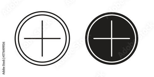 Add icon glyph and line set thin line symbol concept.