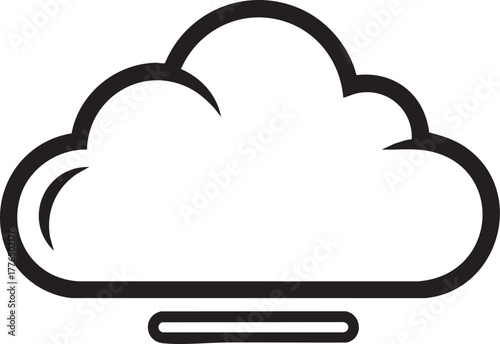 Adobe Illustrator Artwork  Cloud Computing Outline Icon - Data Storage, Network, Internet, Upload, Download, Information Technology Symbol