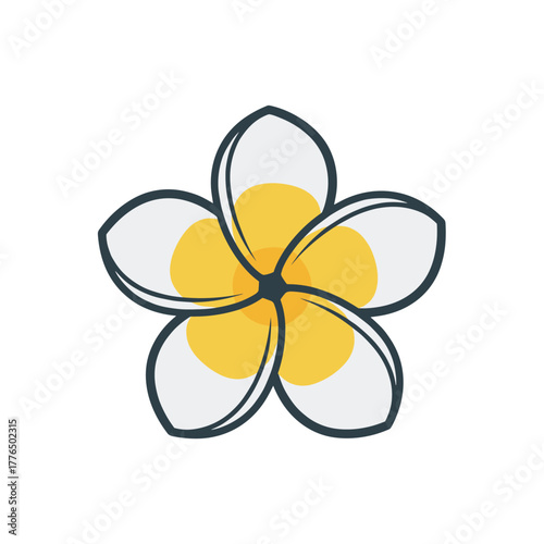 Elegant frangipani flower with minimalist design and modern aesthetic
