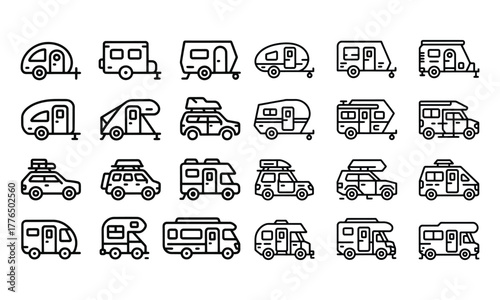Van life icon set