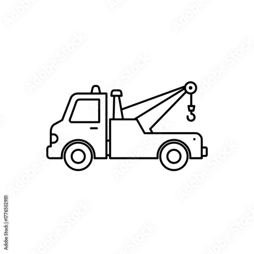Tow truck outline icon minimalist design with clean lines
