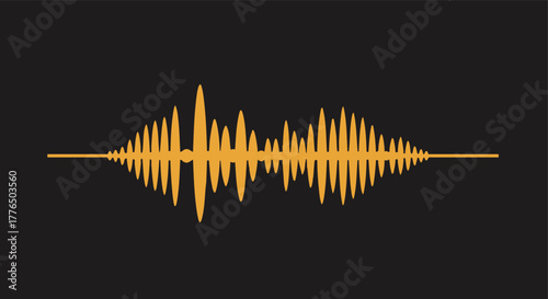 Abstract representation of sound waves in vibrant yellow against a dark background with dynamic pulsating energy