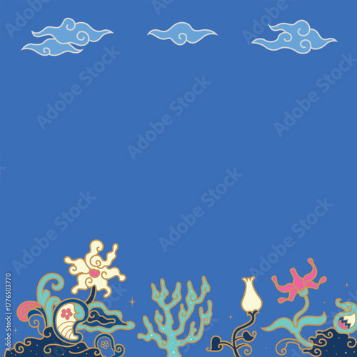 Batik doodles art background