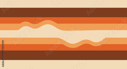 Foto abstract horizontal stripes with undulating lines in warm earthy tones