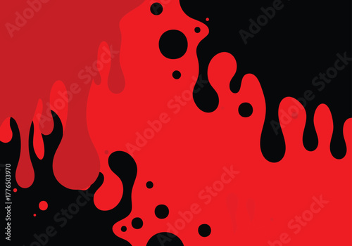 vibrant abstract liquid forms in striking red and deep black hues creating a dynamic visual contrast
