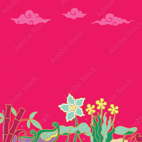 Flowers batik, floral background