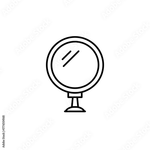 Minimalist linear design of desk makeup mirror