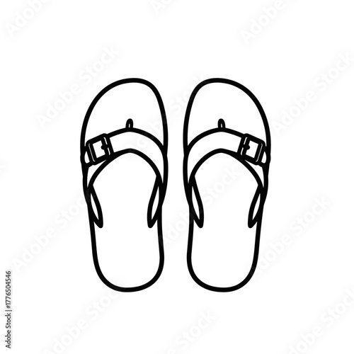 Minimalist linear sandals design black and white summer footwear