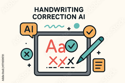 Artificial intelligence handwriting correction and improvement on digital tablet screen