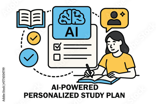 Student using ai powered personalized study plan for effective learning and education
