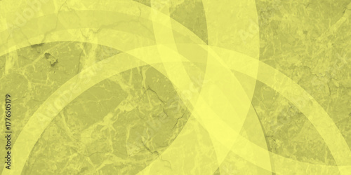 Yellow abstract background with white circle rings in faded distressed vintage grunge texture design. High resolution textured pattern. Abstract modern background design concept for template banner. 