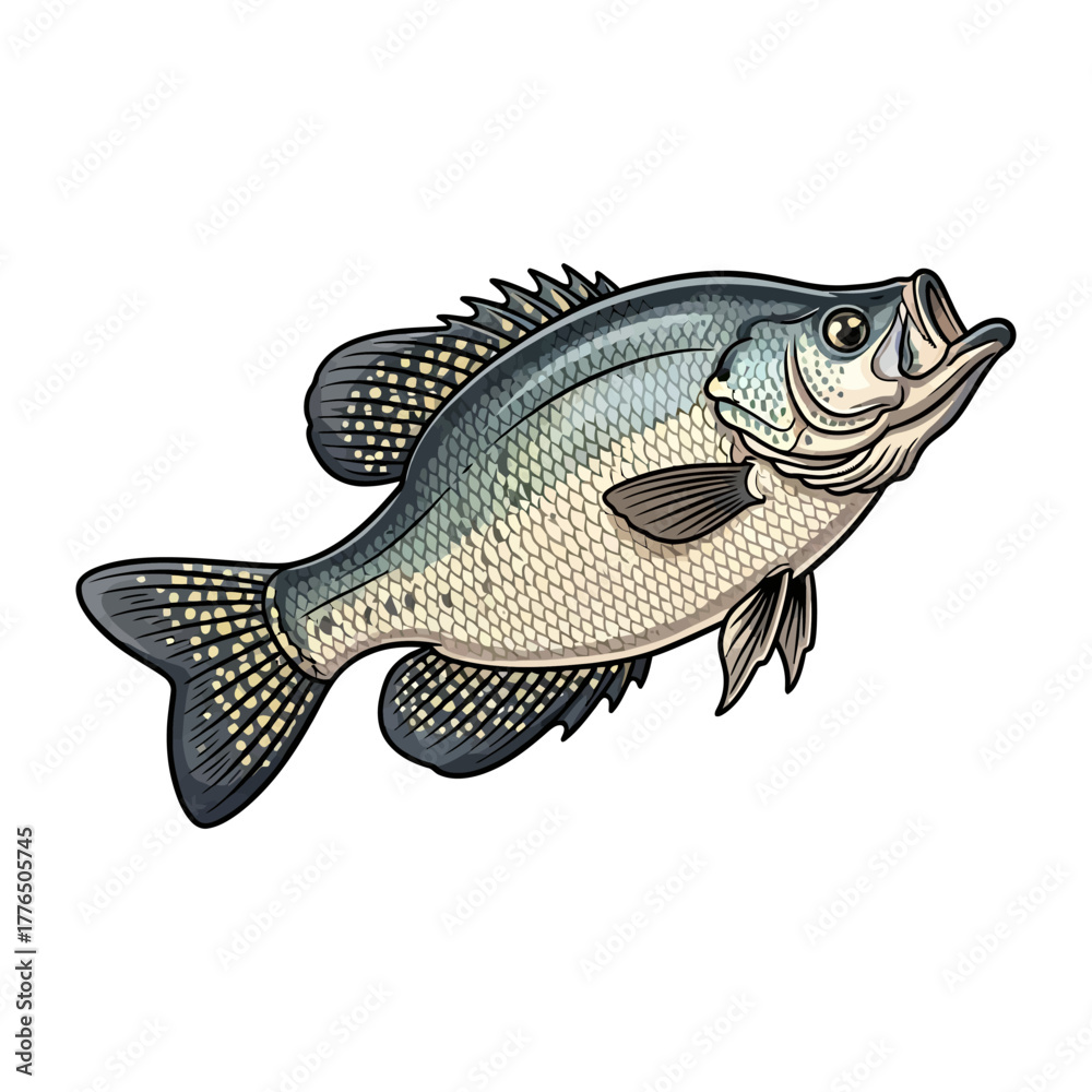 Fototapeta premium crappie fishing illustration logo vector image t shirt