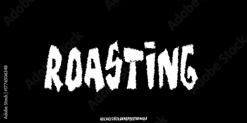 Alphabet Original Handwritten Art Work Font With Rough Texture, Grunge style, Uppercase, Design for urban,movie,film,sport,clothing,band music.Vector illustration