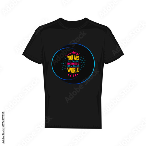 T-shirt mockup in white, gray and black colors. Think outside the box motivational t-shirt design typography. Blank t-shirt template with empty space for design