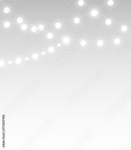 Winter glowing garland with bright illumination and happy shine.