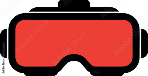 Red Virtual reality headset icon Vector