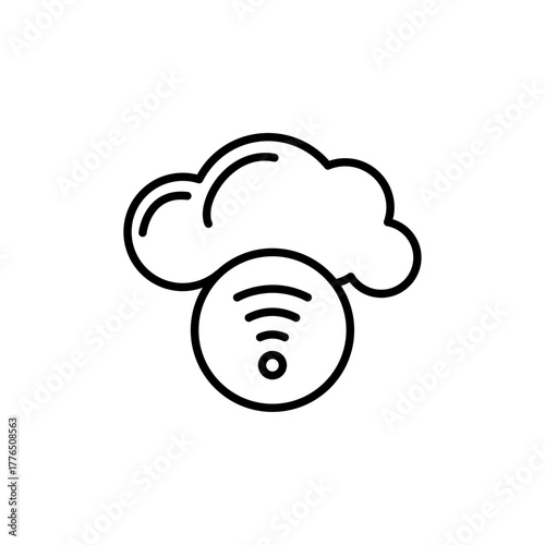 Cloud Server Wireless Internet Connection WiFi Icon