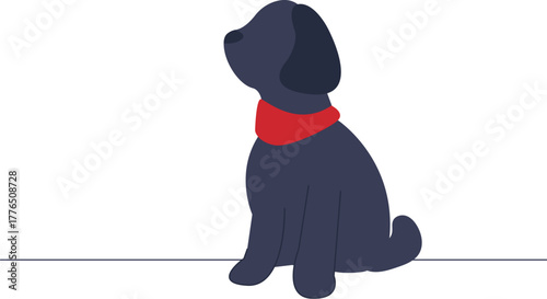 Playful illustration of a happy dog with a wagging tail perfect for pet related designs and children s themes