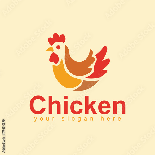 chicken logo design, chicken, rooster logo for Natural Product Brand.
