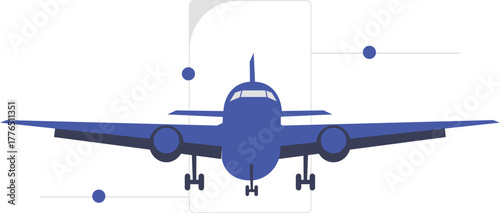 Modern illustration of an aircraft in flight symbolizing travel aviation and global connectivity
