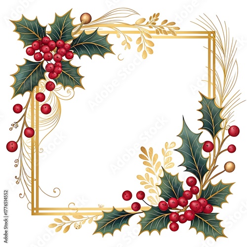 christmas holly frame