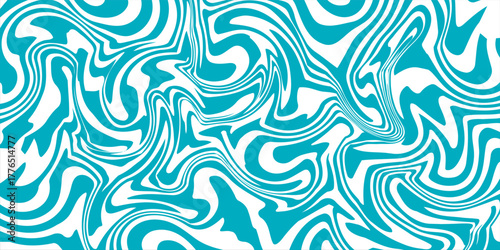 Abstract background seamless pattern with colorful waves. Trendy vector illustration in retro psychedelic style