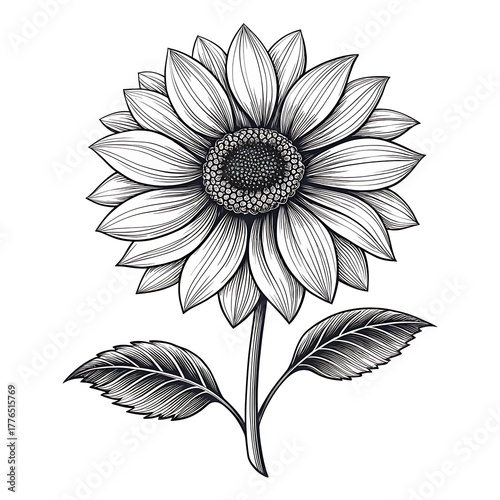 black and white flower