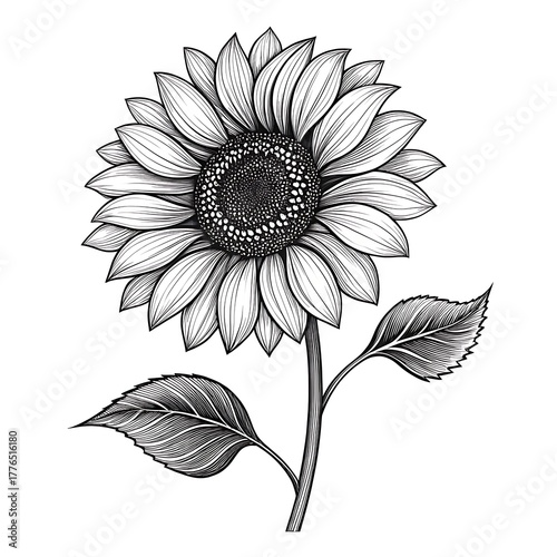 black and white flower