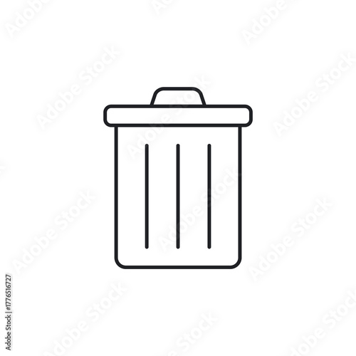 Trash Can Delete Waste Management Line Icon