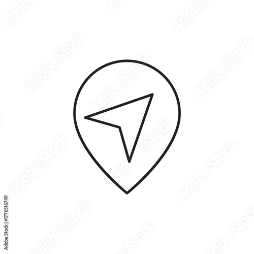 Free Download Navigation Arrow Compass Pointer Line Icon - GFXLoad