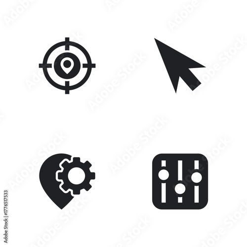Solid Control Icons: Target, Cursor, and Adjustments