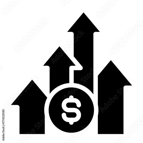 Revenue icon glyph style vector illustration