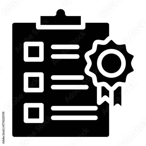 Quality control icon glyph style vector illustration