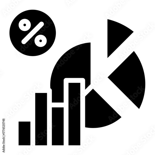 profit margin icon glyph style vector illustration