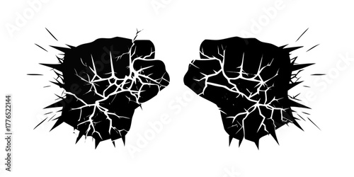 Abstract white lightning cracks spreading across a dark black background representing destruction and energy