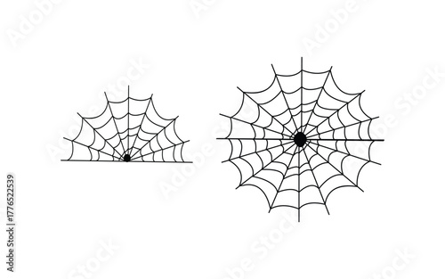 Two spiderwebs for halloween on white background