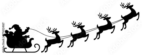 santa claus christmas sleigh illustration